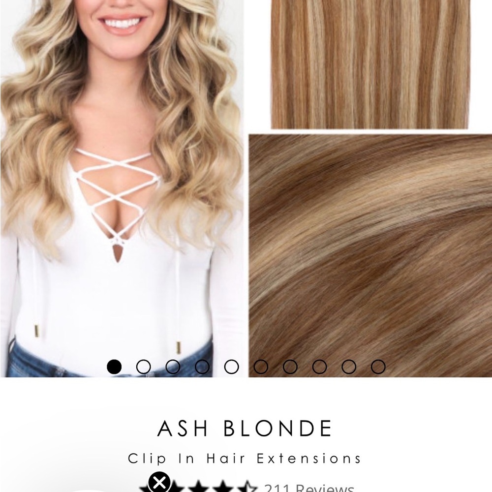 Luxurious Ash Blonde Clip-In Extensions, 18”
